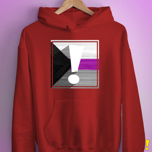 Demisexual Pride Flag Exclamation Point Hoodie - Red
